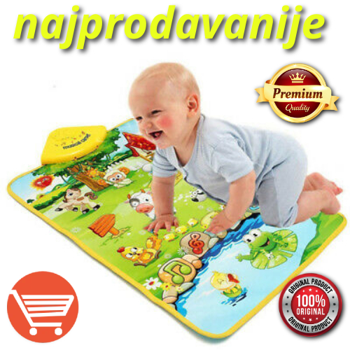 MUZIČKA svetleća interaktivna podloga za bebe sa životinjama