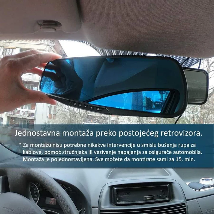 Auto Kamera Retrovizor + Rikverc KAMERA 1080P - Slika 3
