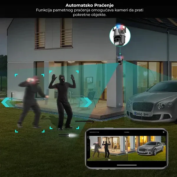 Sigurnosna Dual kamera za video nadzor sa AI detekcijom i noćnim senzorom - Slika 4