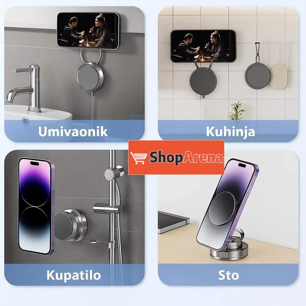 Držač za telefon sa vakuum magnetom i 360° rotacijom – stabilan, praktičan i univerzalan - Slika 2